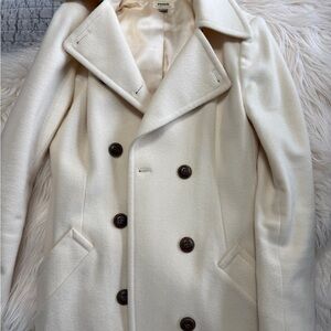 Fossil Cream Double-Breasted Pea Coat